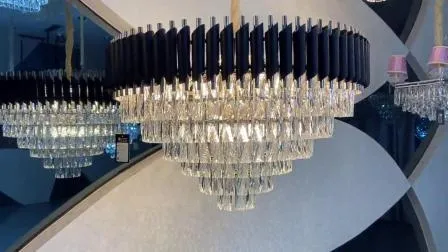 Éclairage intérieur moderne décoration de la maison plafonnier suspension de luxe lustre en cristal